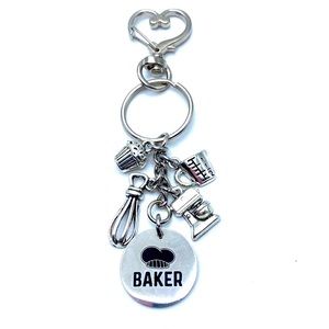 Baker Keychain Bag Charm Baking Chef Culinary Arts Charms